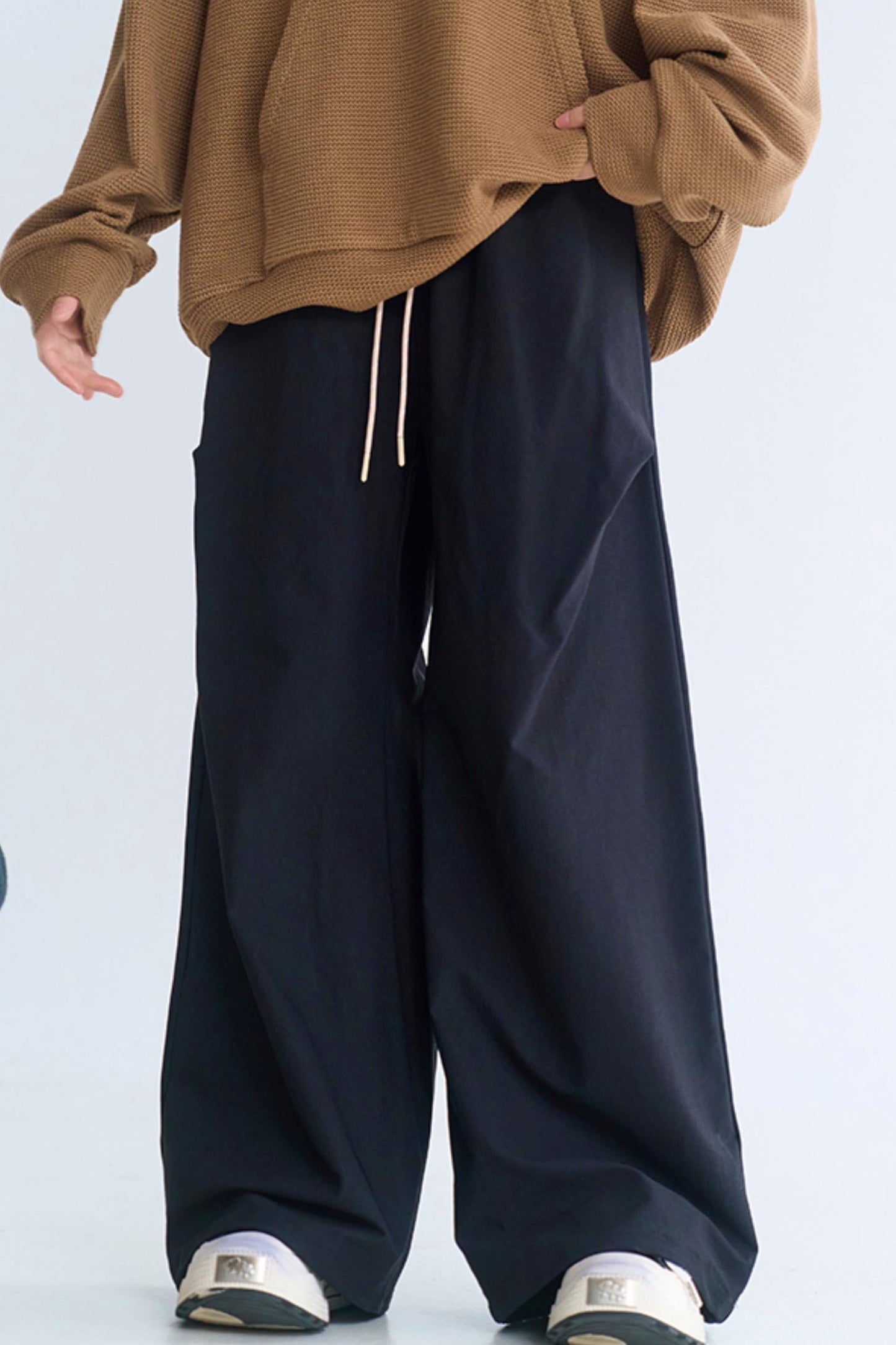 ミニマリストカジュアルワイドレッグパンツ