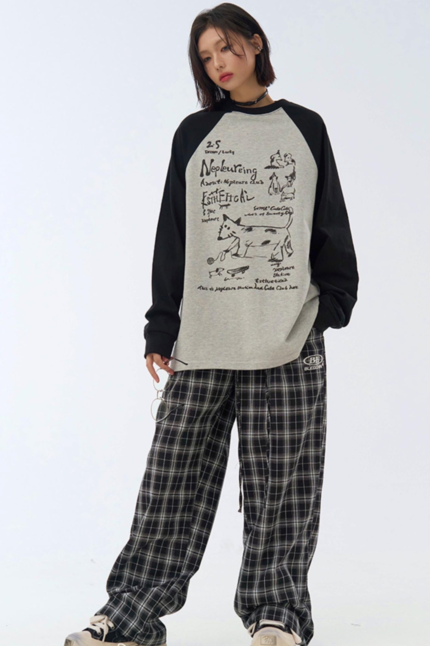 アートスリーブ ロングストリート パッチワーク Tシャツ