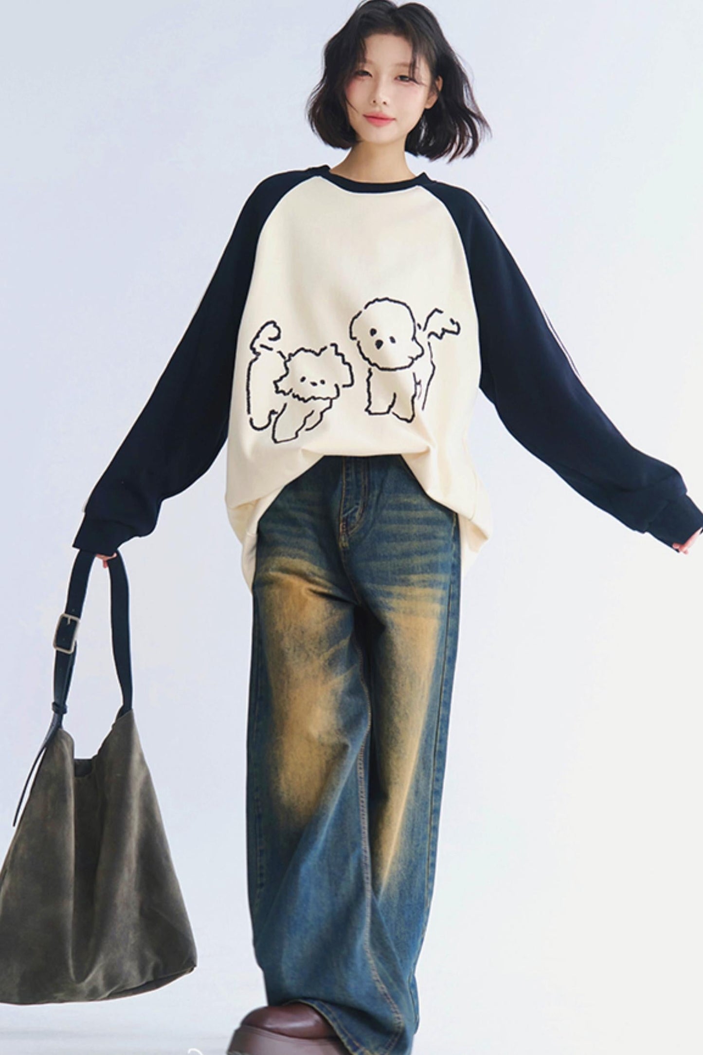 プリントクラッシュセーター