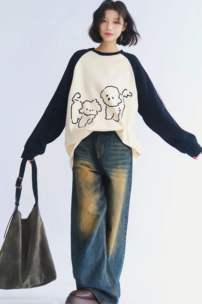 プリントクラッシュセーター