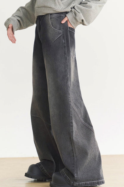 Wide Gravity of Jeans Leg Museum Retro