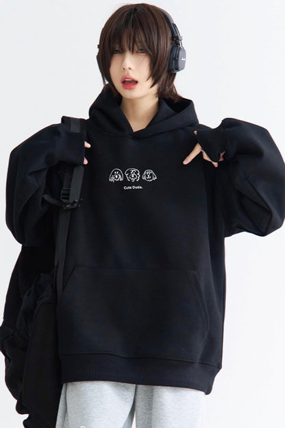 Hooded Print Puppy Sweatshirt