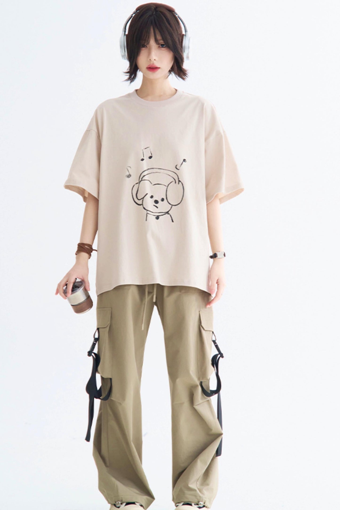ルーズフィットグラフィックTシャツ パピー