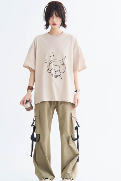 ルーズフィットグラフィックTシャツ パピー