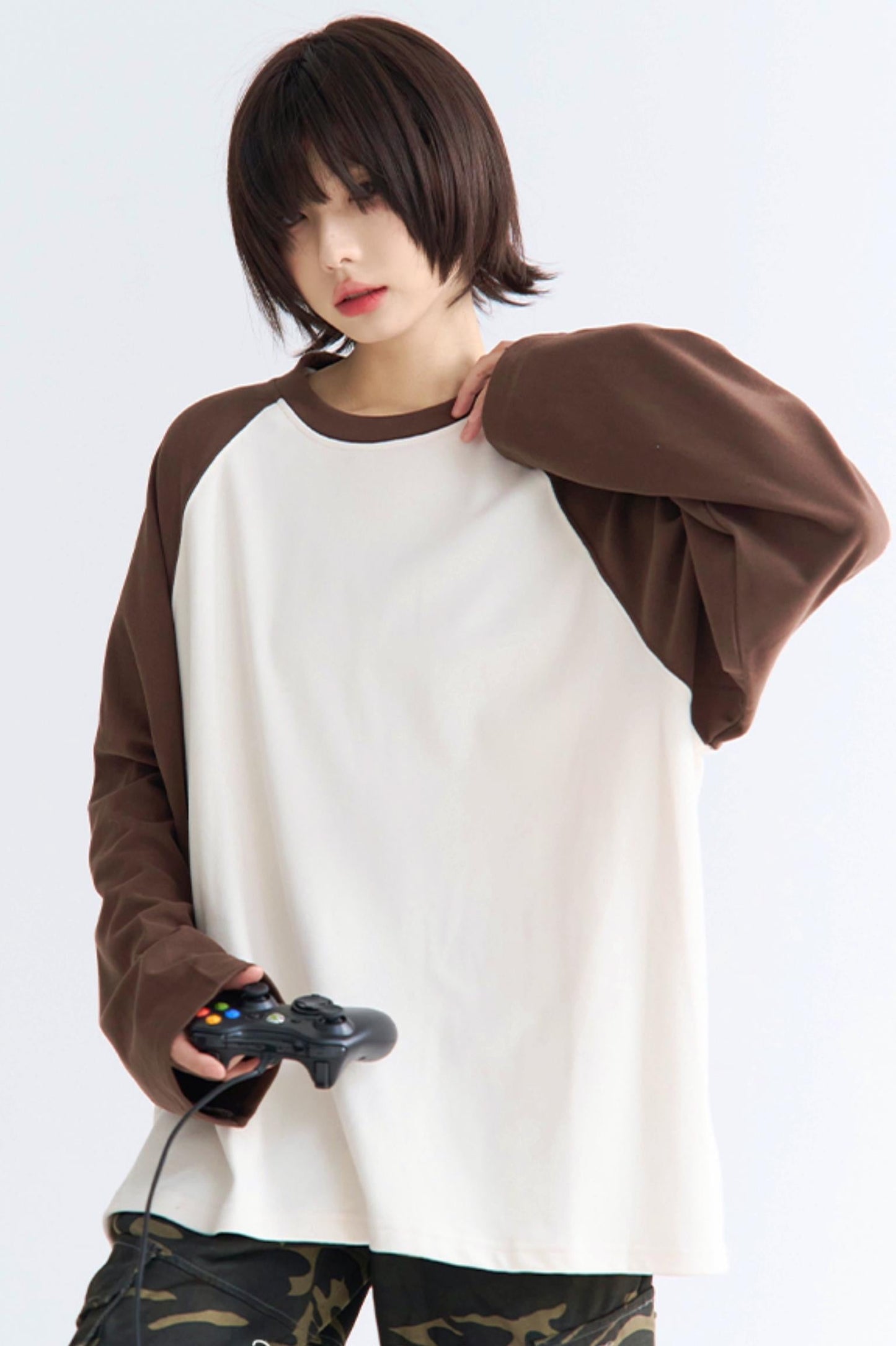 リラックスフィットTシャツ パッチワーク