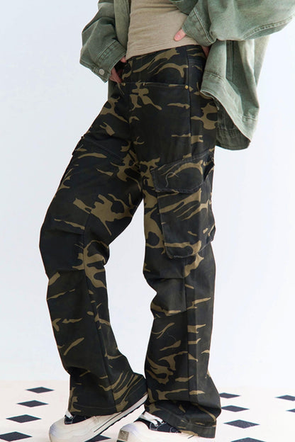 フィットパンツ 迷彩柄 リラックス