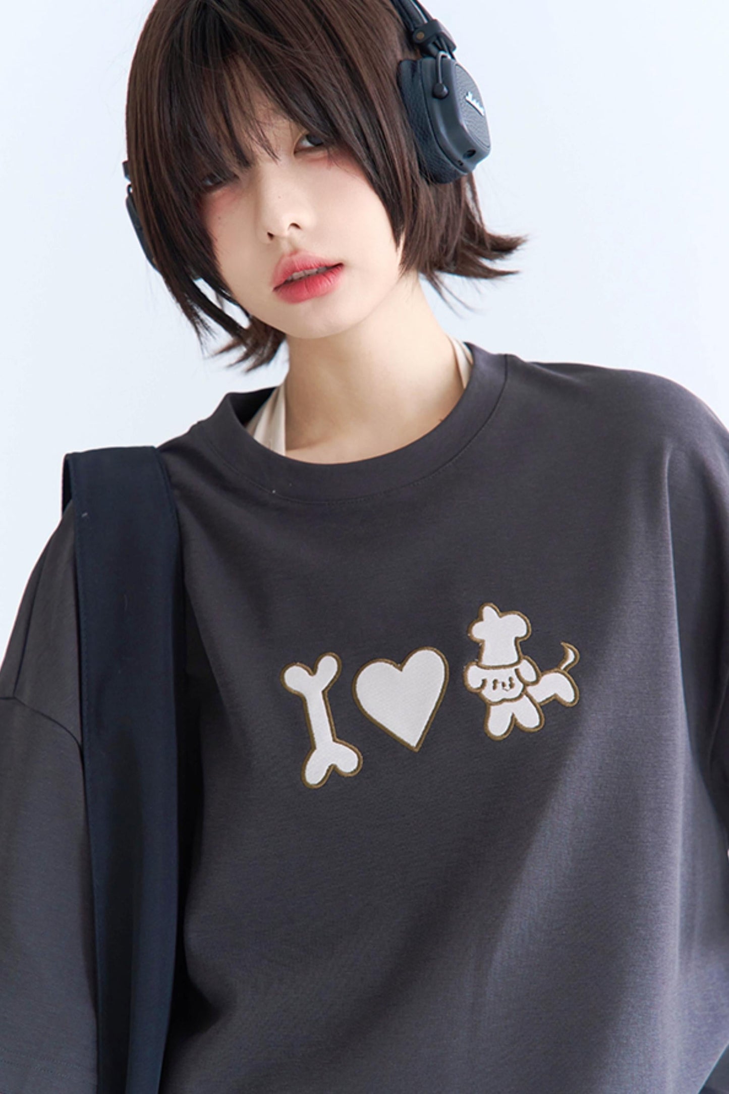 パピTシャツ ネッククルー 刺繍