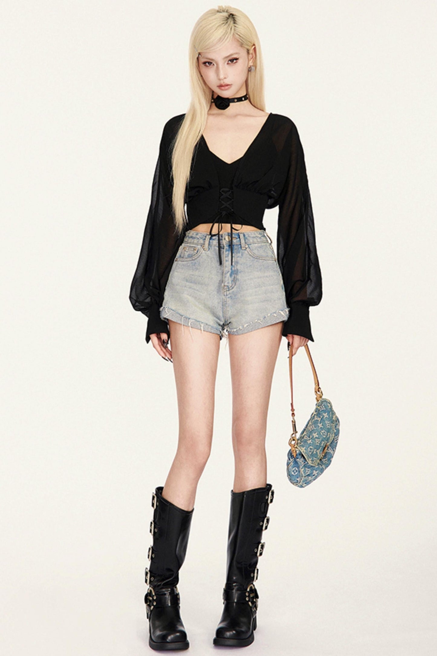 Vネックキャミソールリブソフト