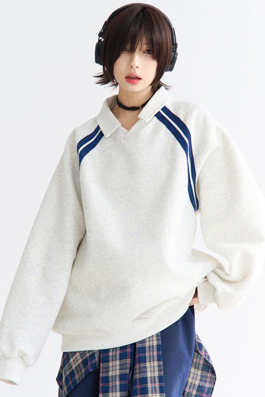 インサートトップストライプスリーブリラックス