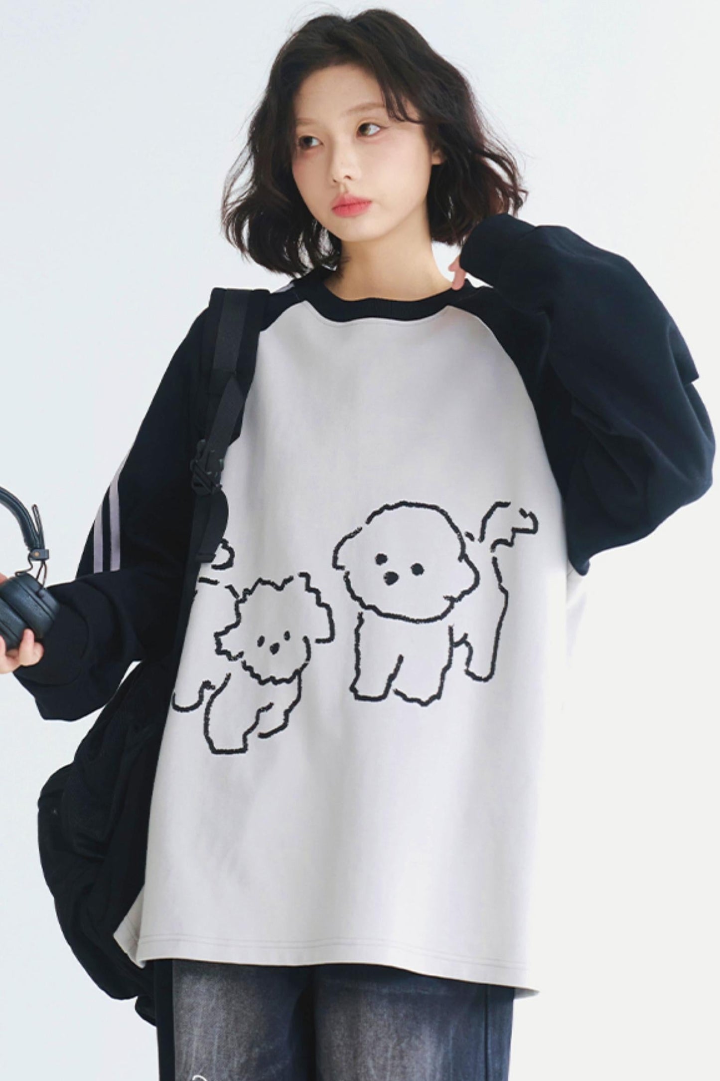 プリントクラッシュセーター