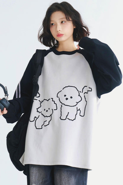 プリントクラッシュセーター