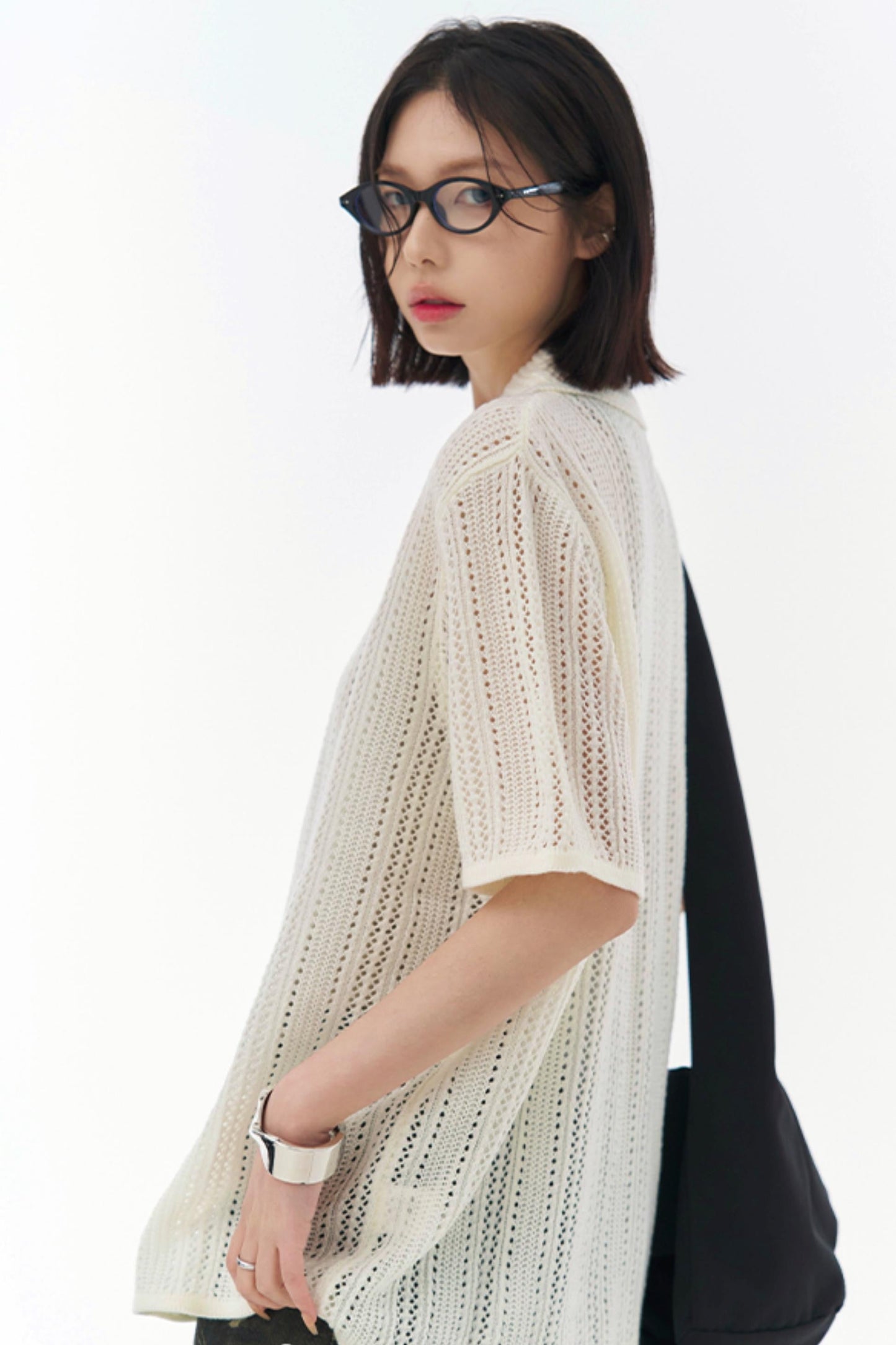 シースルーメッシュカラーTシャツ