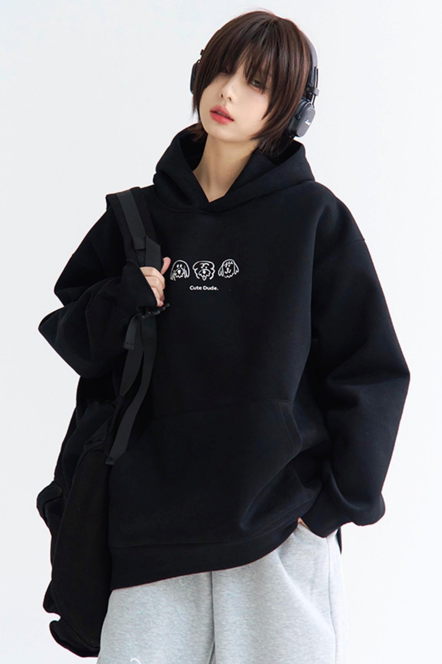 Hooded Print Puppy Sweatshirt