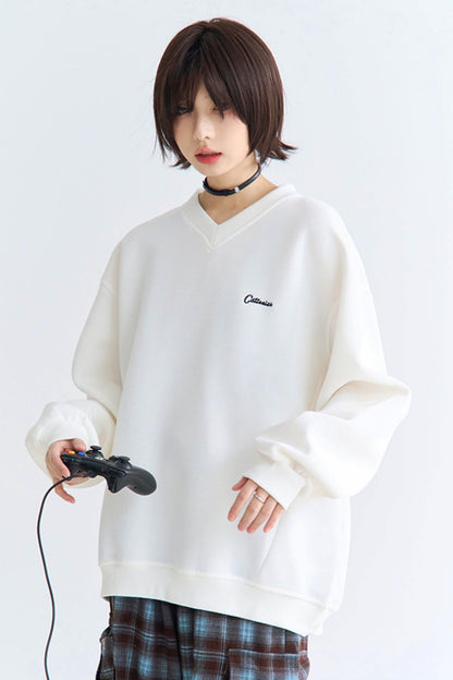 Pullover Letter Patch Casual
