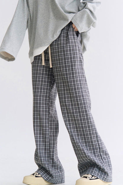 パンツ チェック ゆったり