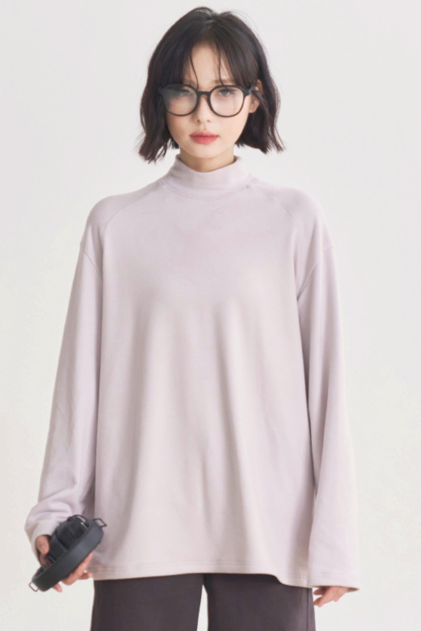 グラビティミュージアム フラワータートルネック ルーズ レディースモデル 春/秋 Tシャツ