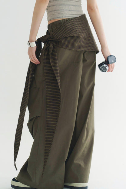 エレガントなパンツ トラウザー ワイドプリーツ