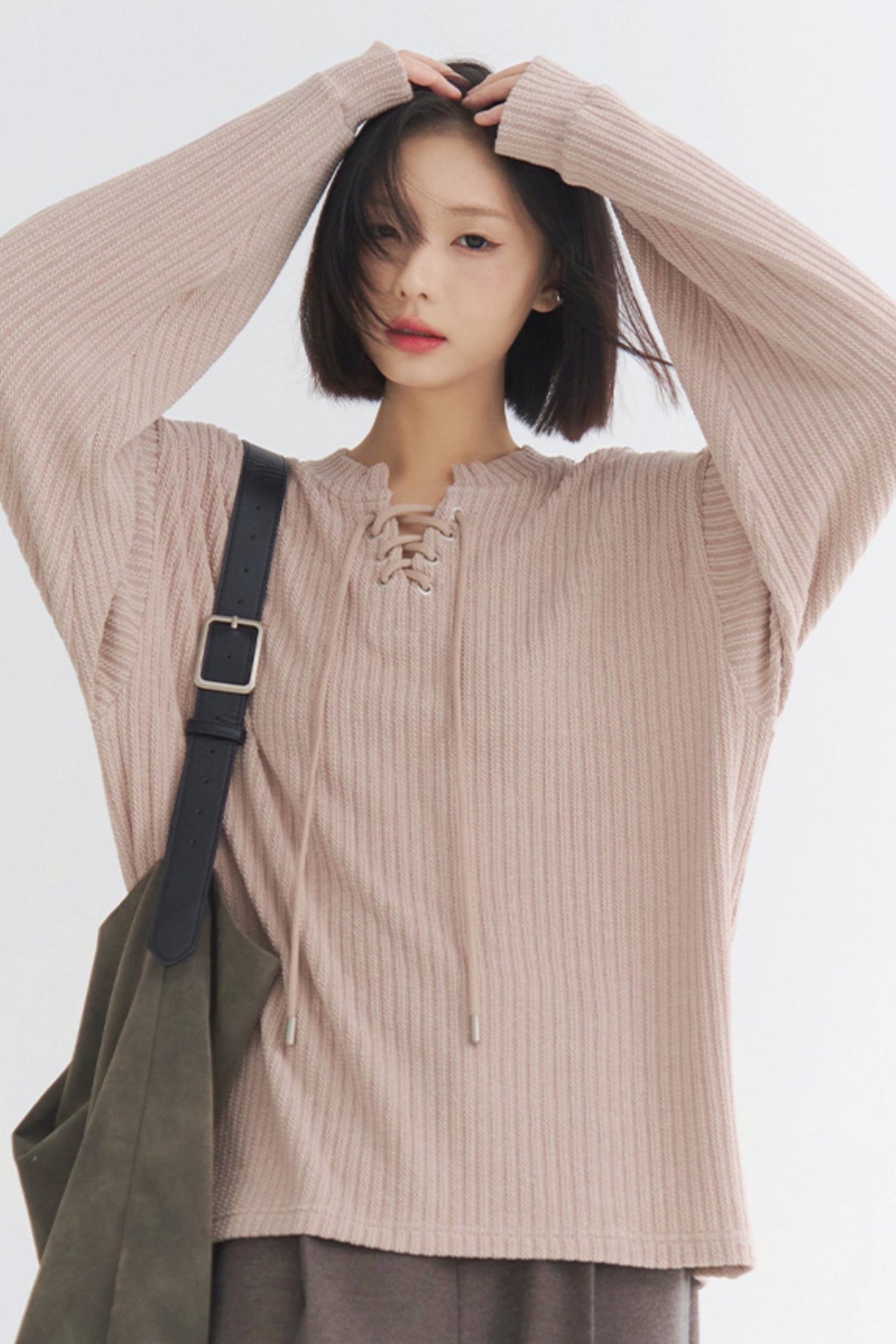 Oversize-Stricktop mit V-Ausschnitt