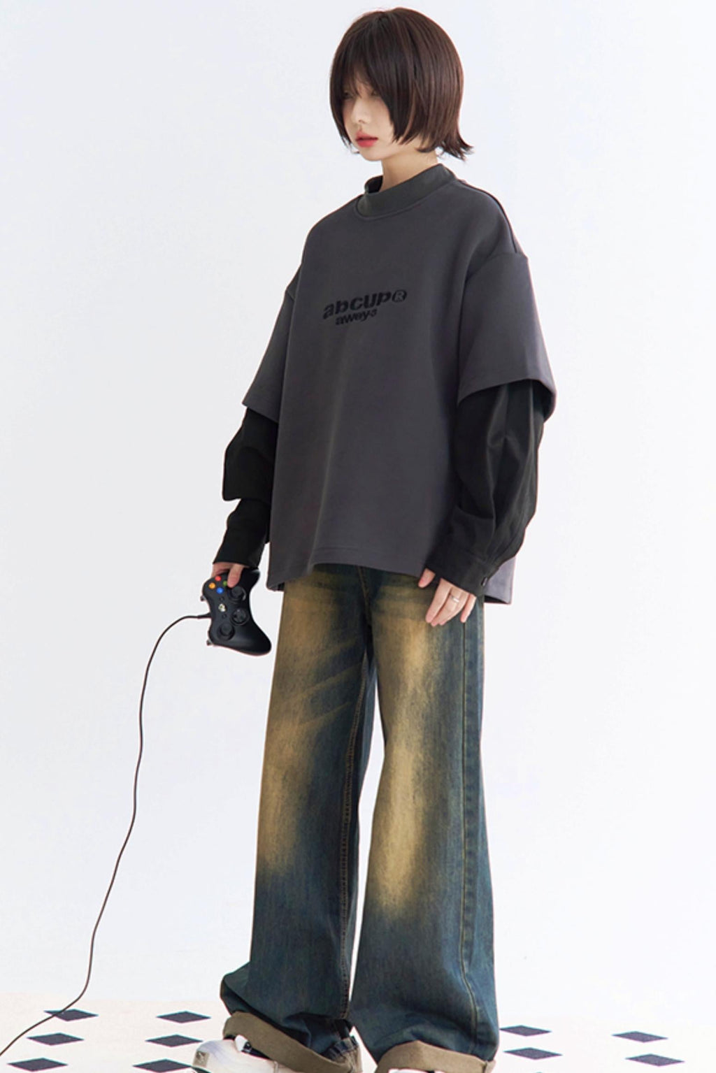Pull contrasté style couche