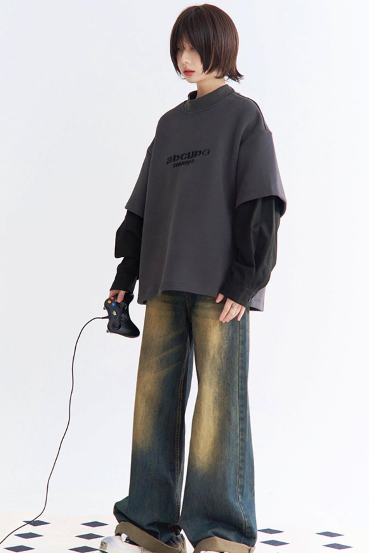 Pull contrasté style couche