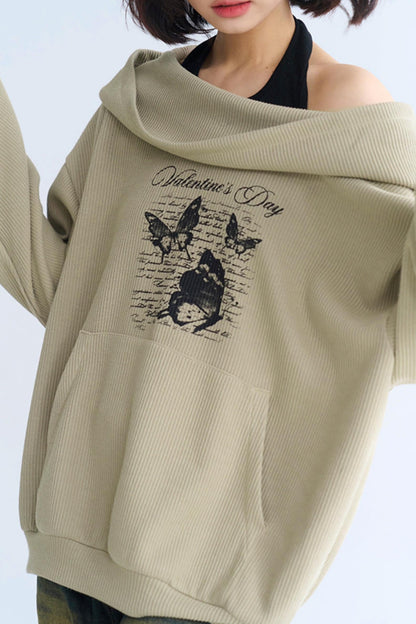 Hoodie Sweatshirt Asymmetrisch