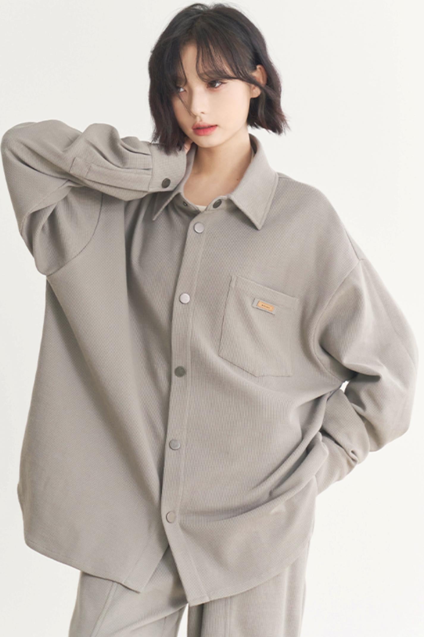 - Muse: Fall for wide Plain Suits sleeve Loose long Women's and Gravity Spring Casual pants shirts