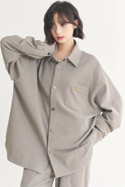 - Muse: Fall for wide Plain Suits sleeve Loose long Women's and Gravity Spring Casual pants shirts