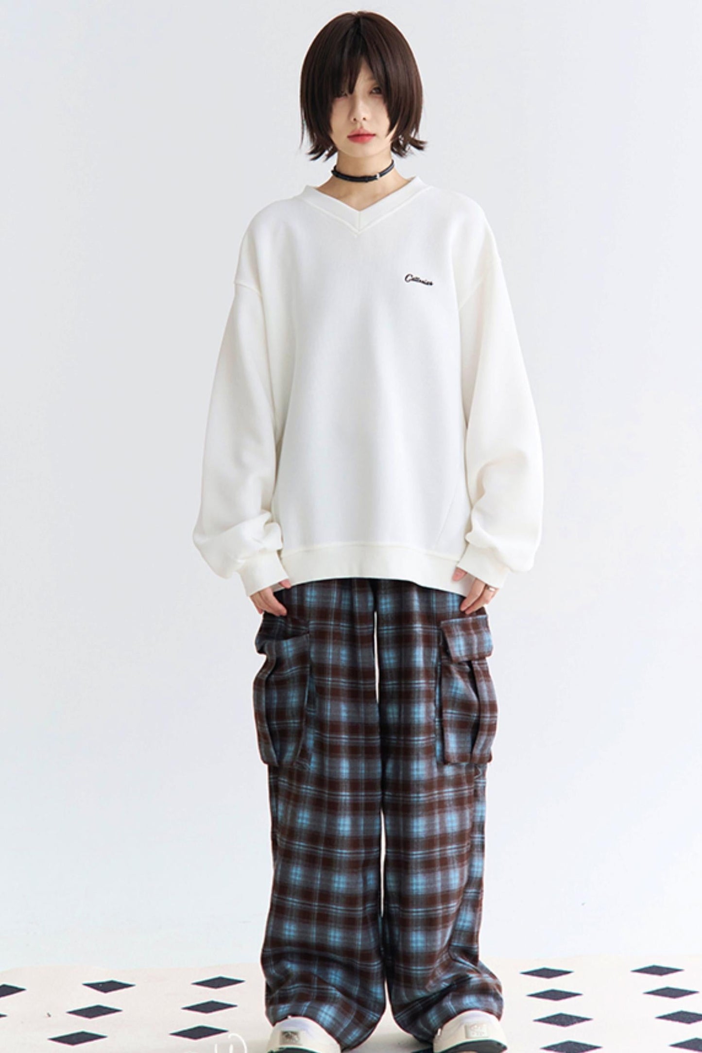 パンツ ウエストチェック ハイワイド