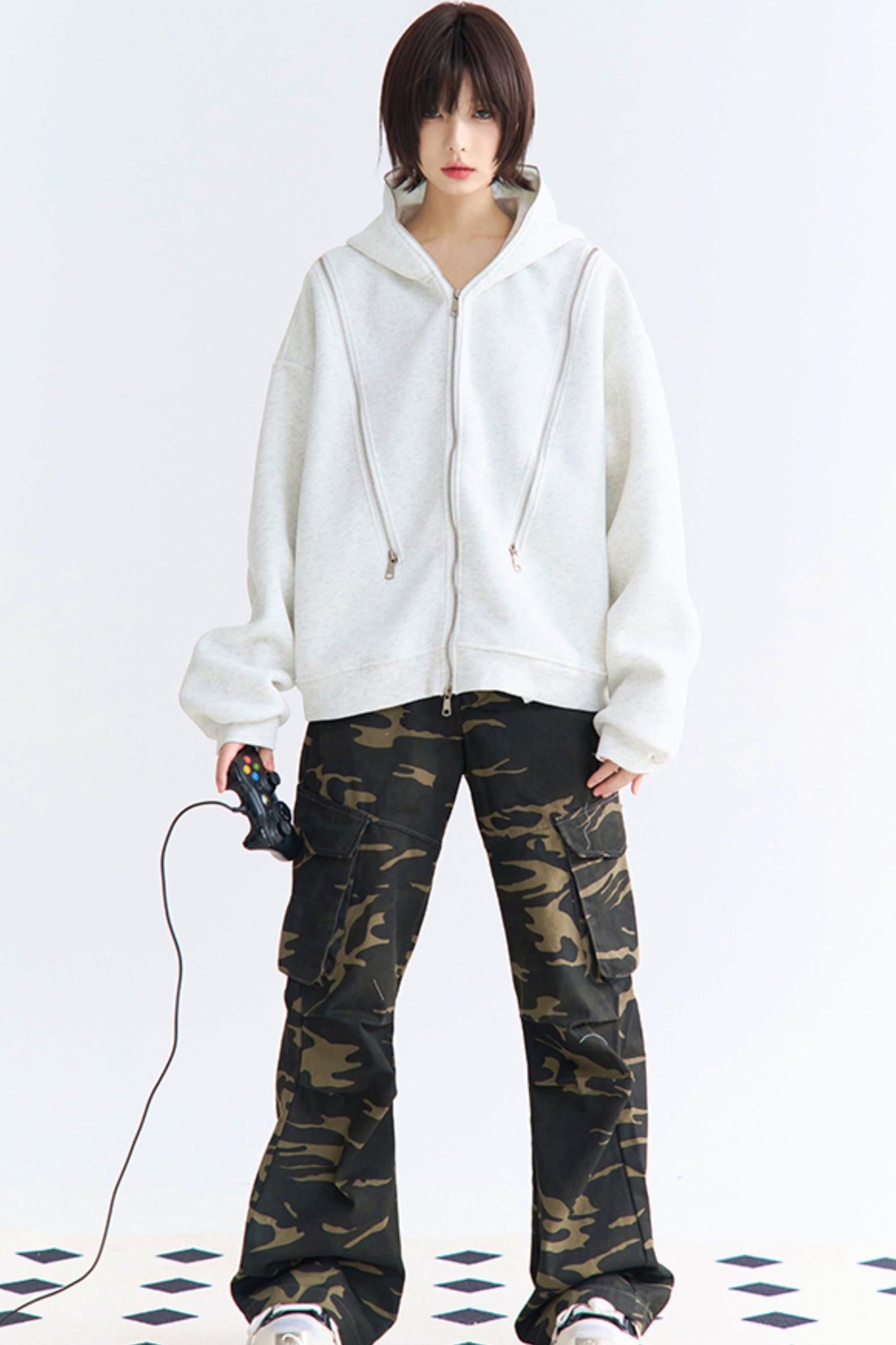 Lässiger Cardigan mit Reißverschluss