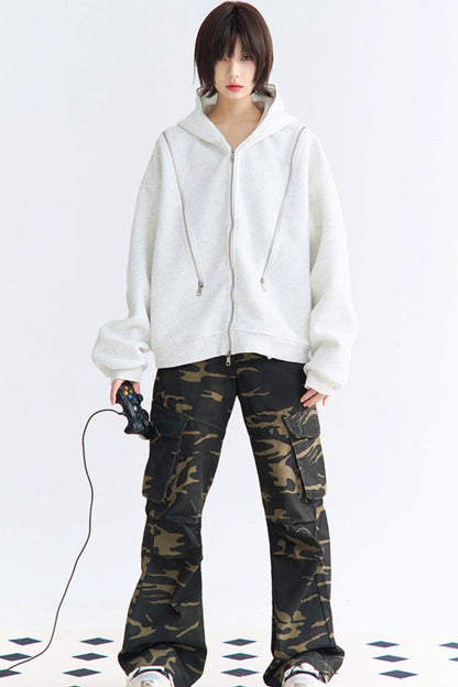 Lässiger Cardigan mit Reißverschluss