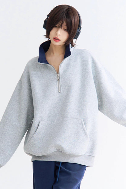 ジップネックプルオーバーハイハーフ
