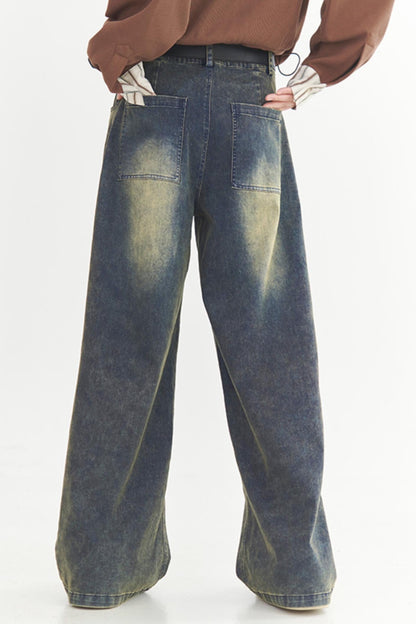 Street-Jeans im Herz-Print-Stil