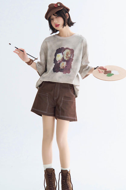 ローズTシャツ タイダイプリント