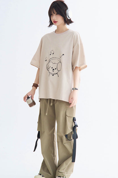 ルーズフィットグラフィックTシャツ パピー