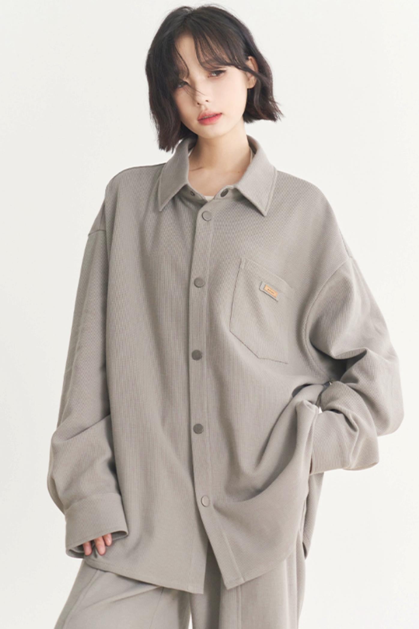 - Muse: Fall for wide Plain Suits sleeve Loose long Women's and Gravity Spring Casual pants shirts