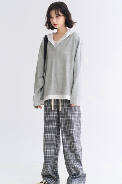 Casual V-Neck Sweatshirt