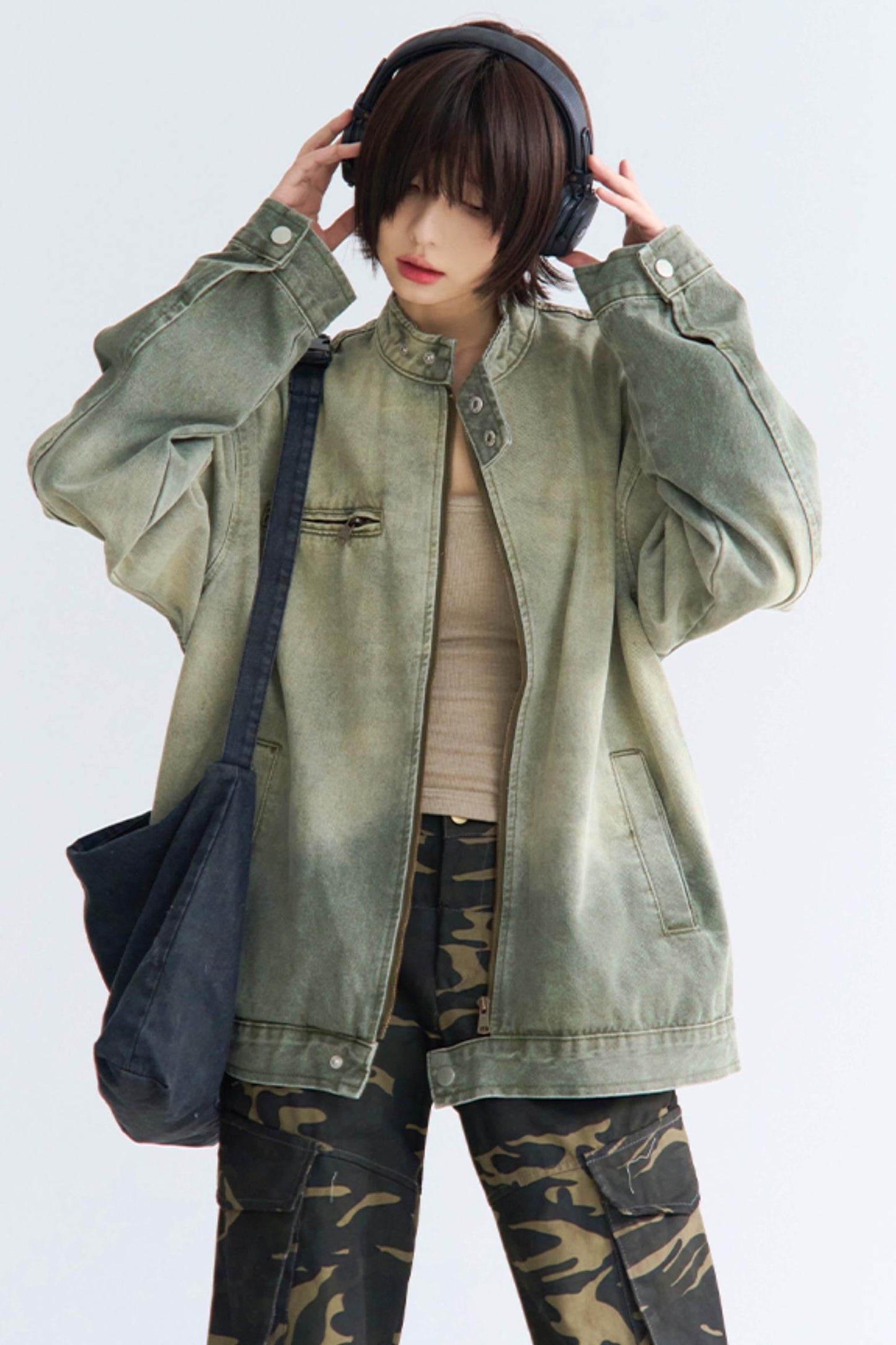 オンブレジャケット リラックスジーンズ