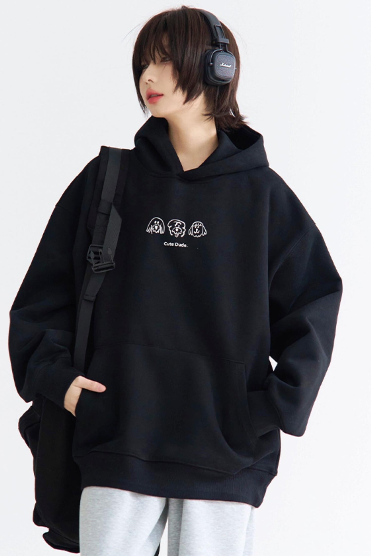 Hooded Print Puppy Sweatshirt