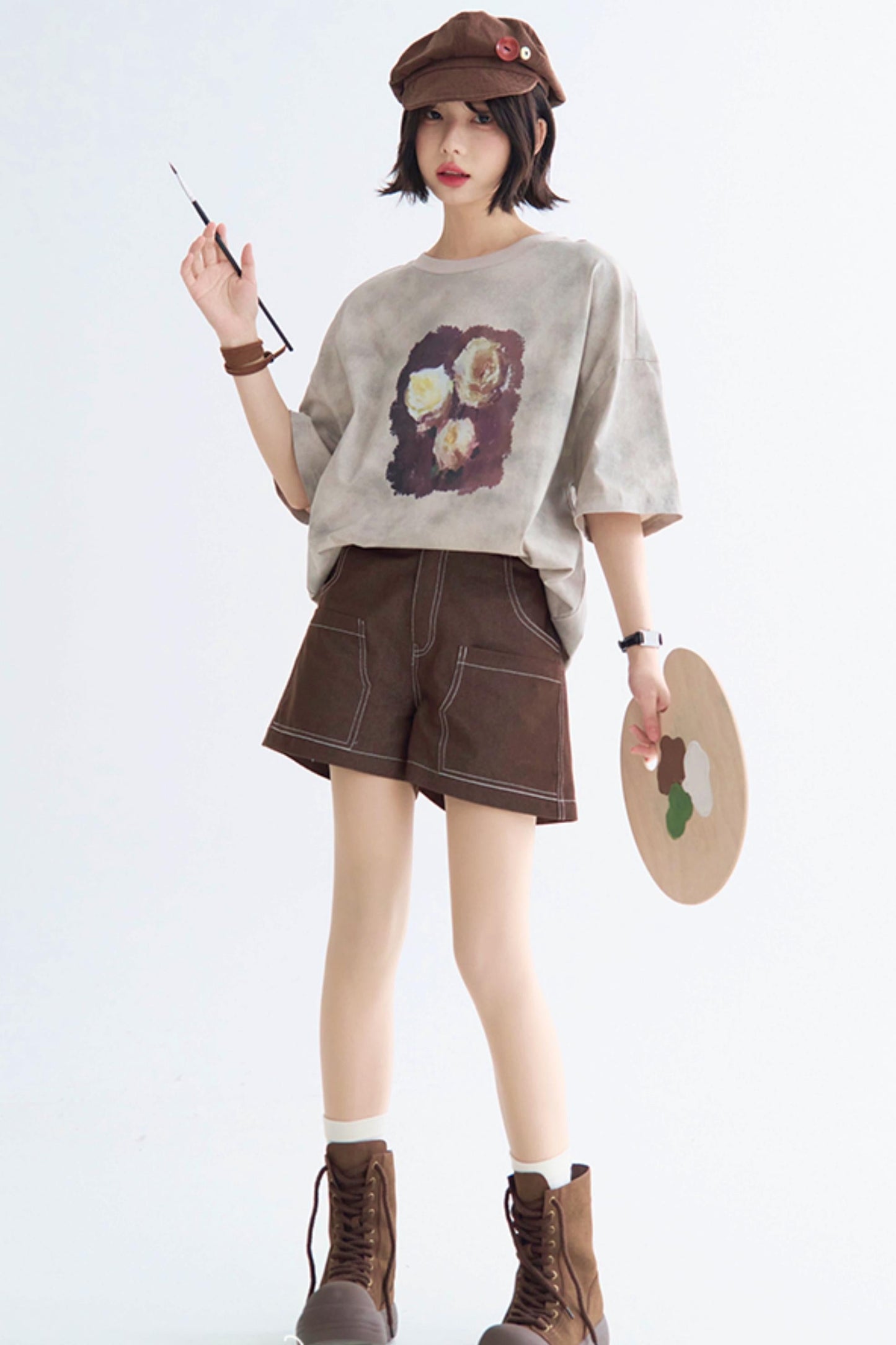 ローズTシャツ タイダイプリント