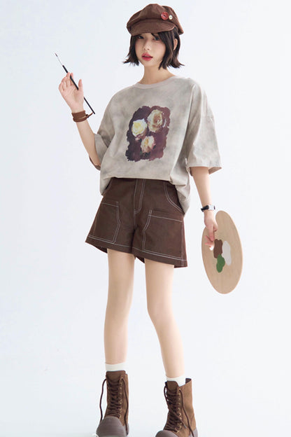 ローズTシャツ タイダイプリント