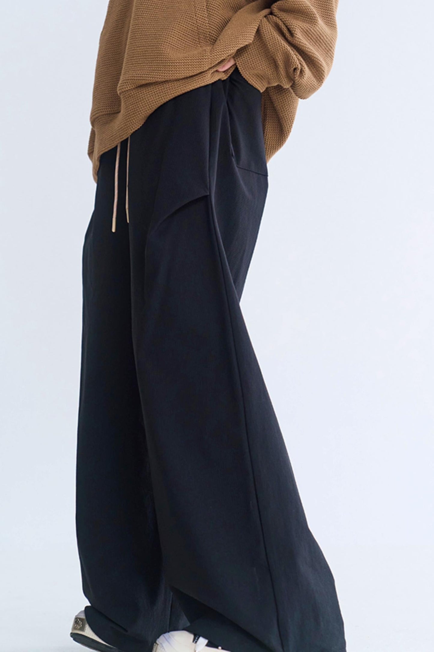 ミニマリストカジュアルワイドレッグパンツ