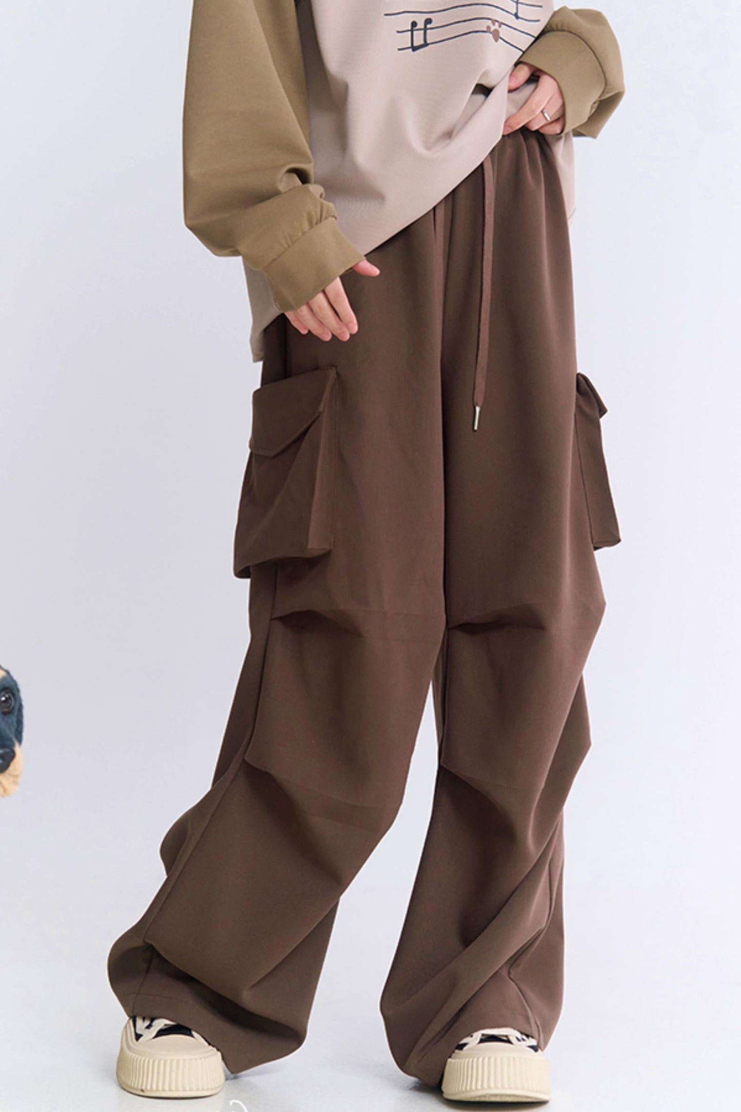 ワイドレッグユーティリティカジュアルパンツ