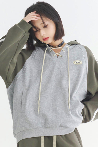 Weicher Patchwork-Parka-Kontrast