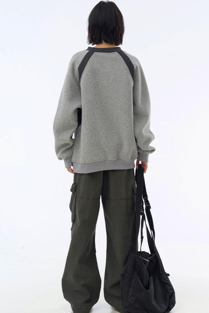 Patchwork Sweater V-Neck