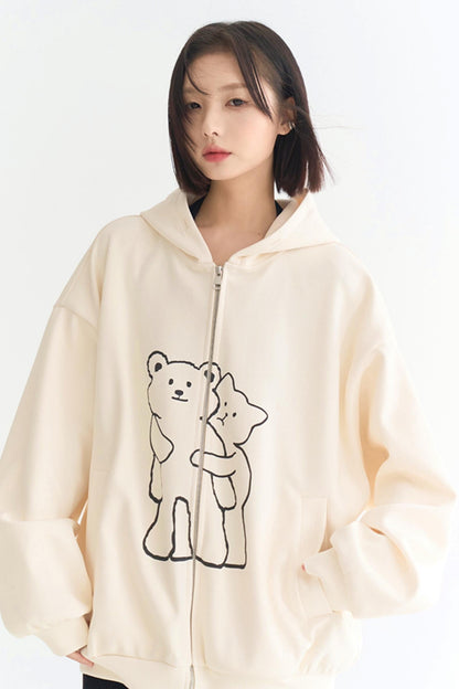 Casual Hoodie Cardigan Zip