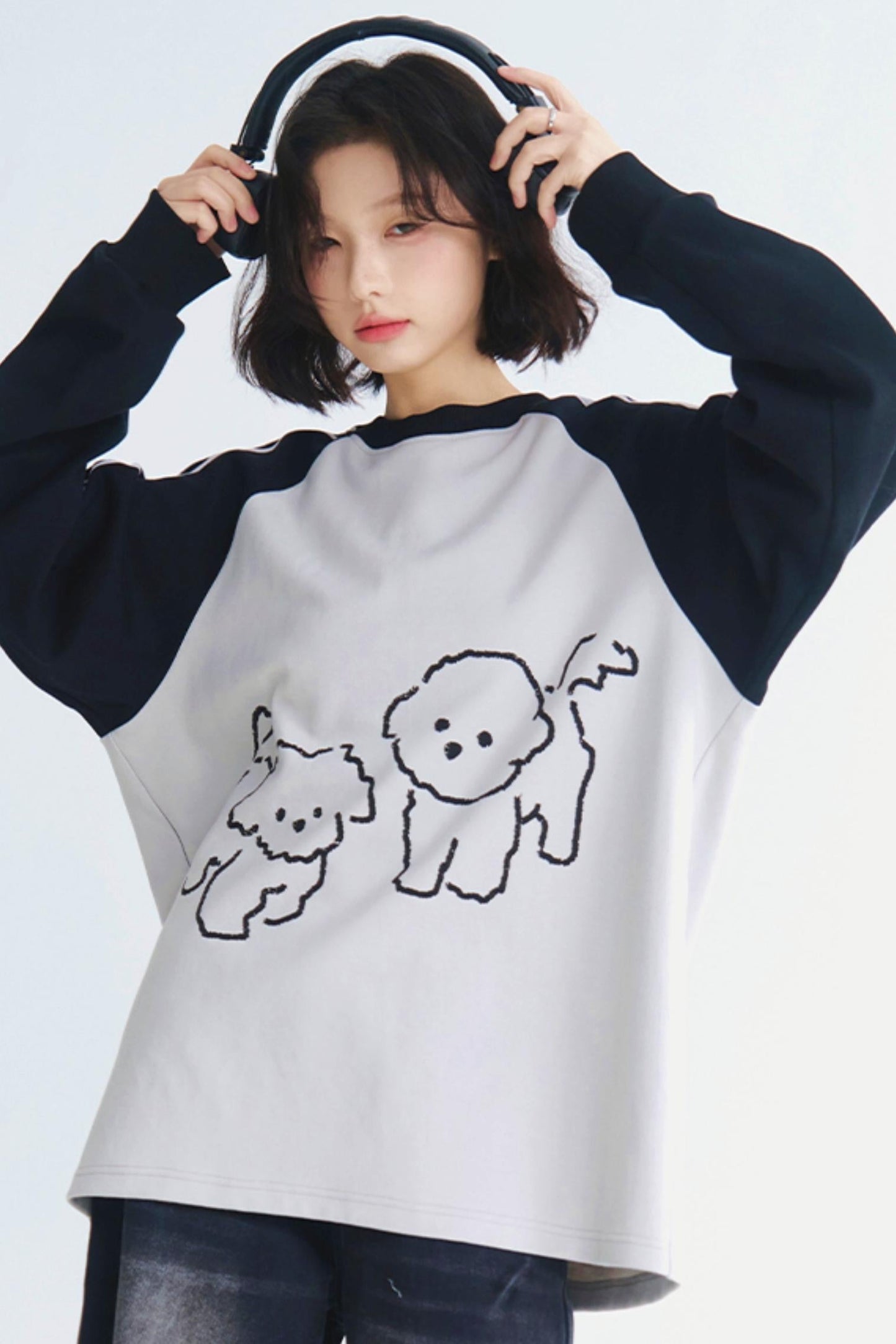 プリントクラッシュセーター