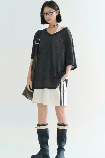 軽量シアーVネックTシャツ