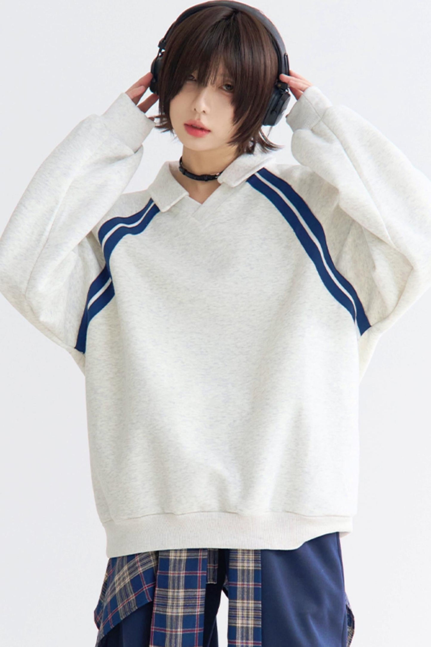 インサートトップストライプスリーブリラックス