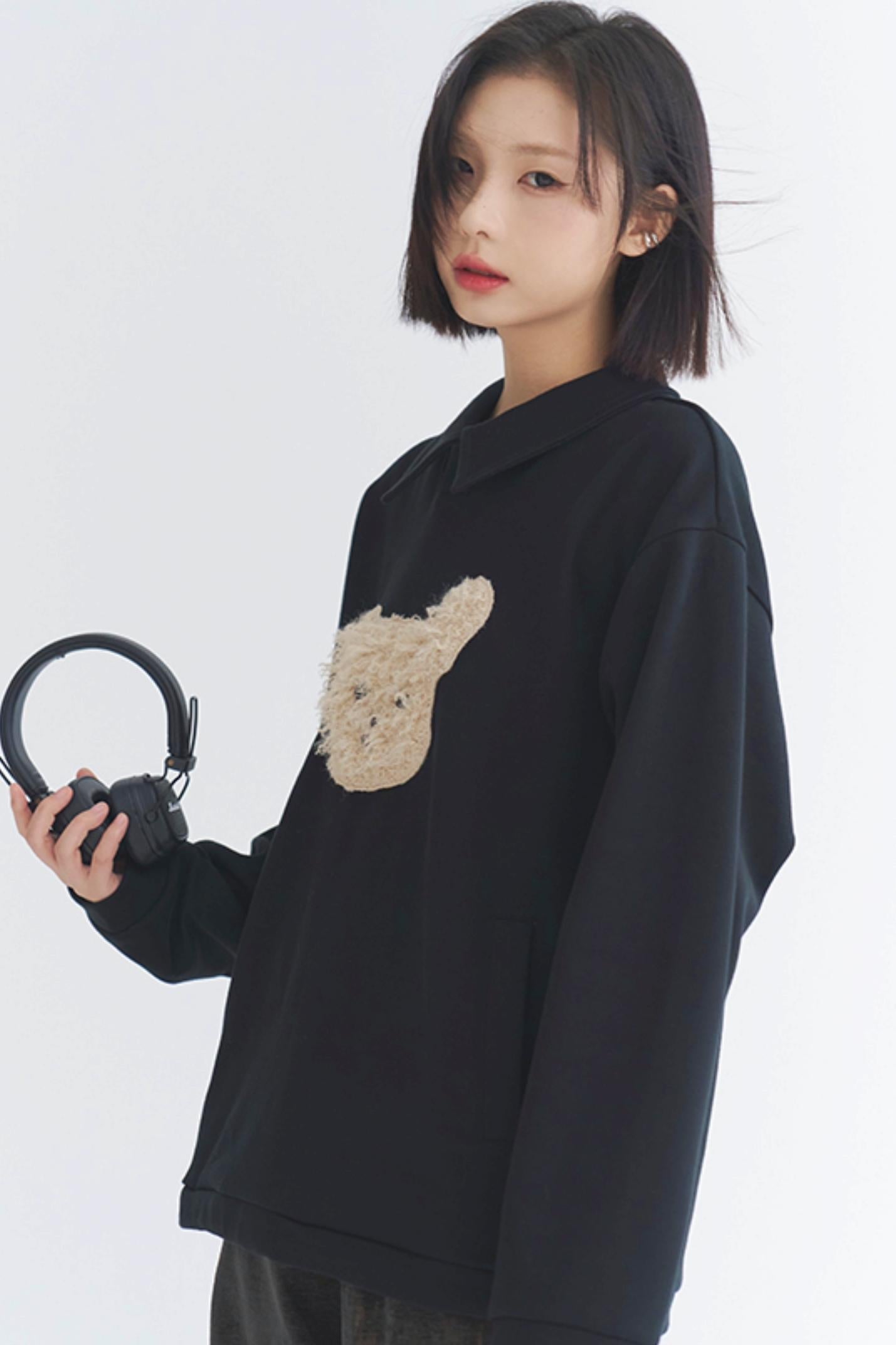 2024 Puppy - Damen Gravity Museum Winter Comfort Plüsch Top Sweatshirt