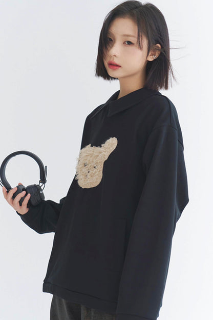 2024 Puppy - Damen Gravity Museum Winter Comfort Plüsch Top Sweatshirt